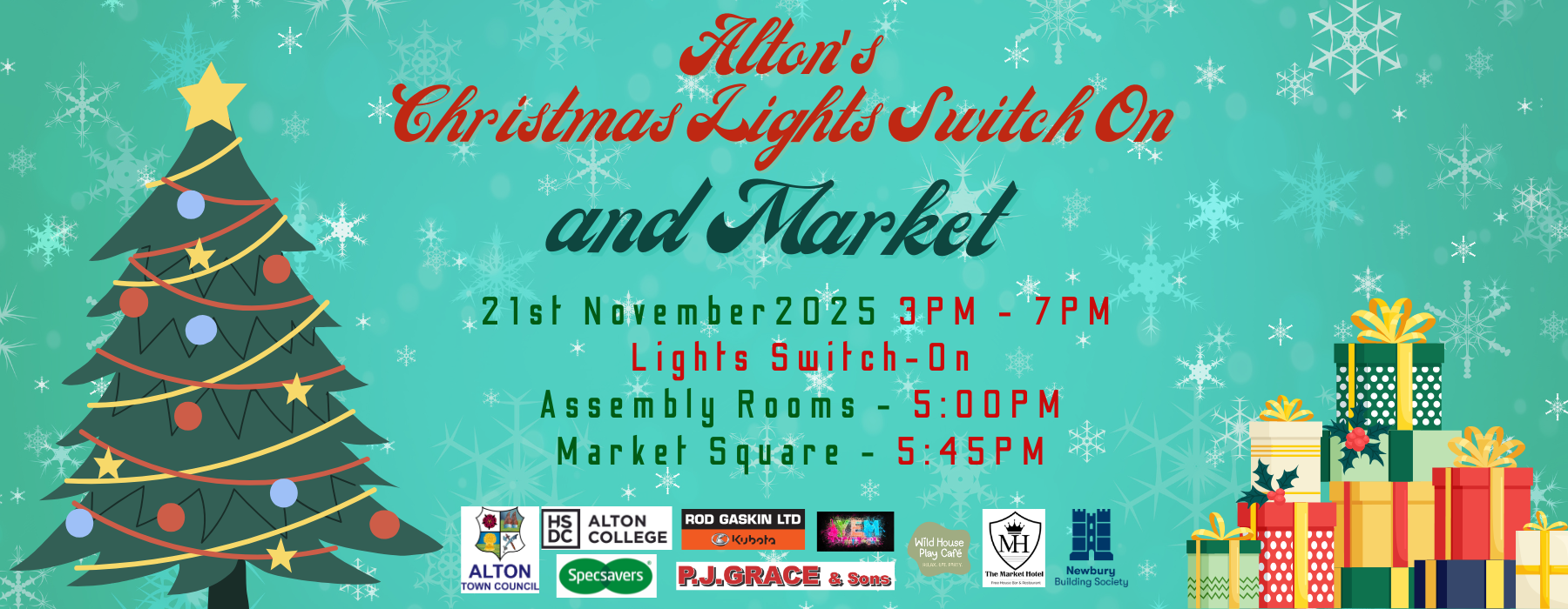 Christmas 2023 - All the events (1800 x 700 px) Christmas Lights Switch On and Market 2025
21st November 2025 3pm - 7pm
Lights Switch On Assembly Rooms 5pm Market Square 5.45pm