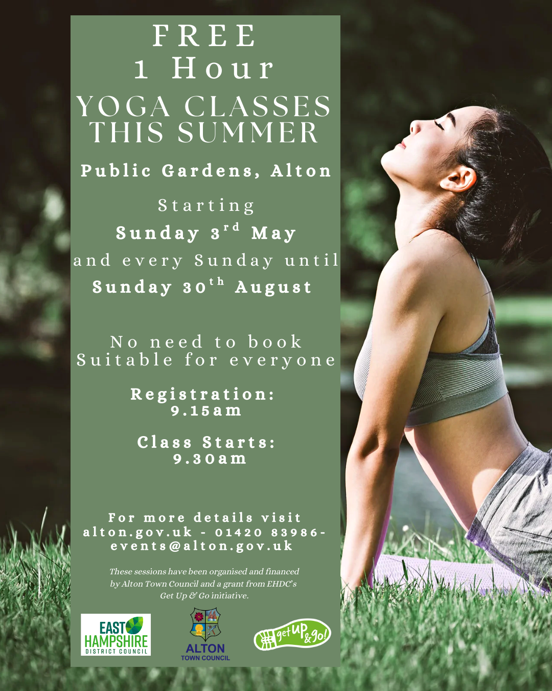 Yoga Class Instagram Post Free yoga classes in the public gardens.